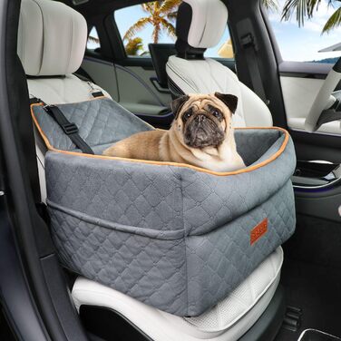 Підвищення для собак, сіре, до 15 кг, знімний, миючий, з кишенями для зберігання, для передніх та задніх сидінь