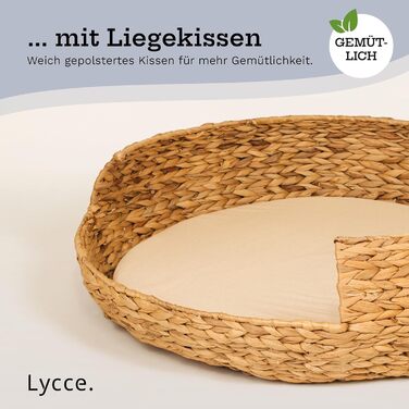 Лежак для собак і котів Lycce Opal з водяної гіацинти, натуральний, діаметр 70 см