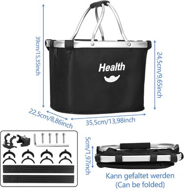 Кошик для велосипеда Faltbar Klickfix: знімний, передній, чорний, для собак, алюмінієвий, з адаптером для керма