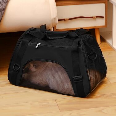 Сумка-переноска для собак, чорна: дихаюча, водонепроникна, легка, для подорожей та прогулянок
