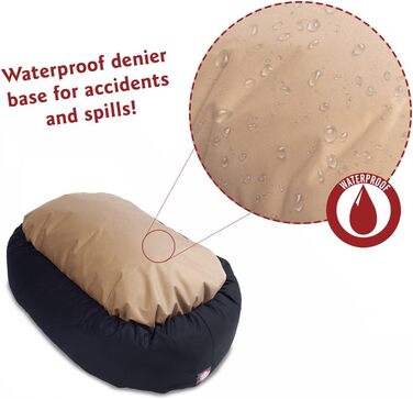 Зручне кругле лежак для собак Majestic Pet з Sherpa, бавовни та поліестеру, чорний, 61 x 46 x 18 см, розмір S, для комфортного сну та відпочинку