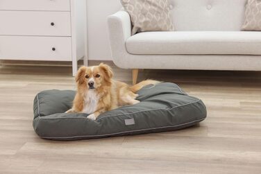 Лежанка для собак Kerbl Jerome, 60x40x6 см, темно-зелений/сірий, знімний чохол, антиковзаюча поверхня