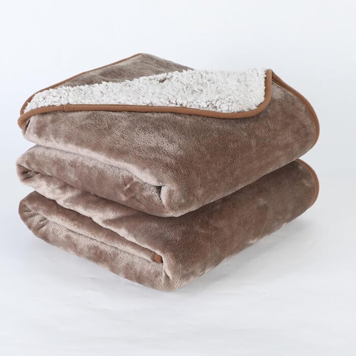 PETTOM Деки для собак Водонепроникні, Деки для собак на диван 152 x 127 см, Деки для собак з Sherpa та Flanell, Деки для домашніх тварин М'які та машинно-пранні (M: 127*100см, Колір: Коричневий)