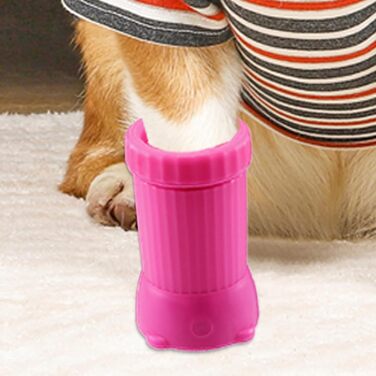 Автоматична мийка лап для собак Dayysiuy | USB-зарядка, рожева | Для собак та котів