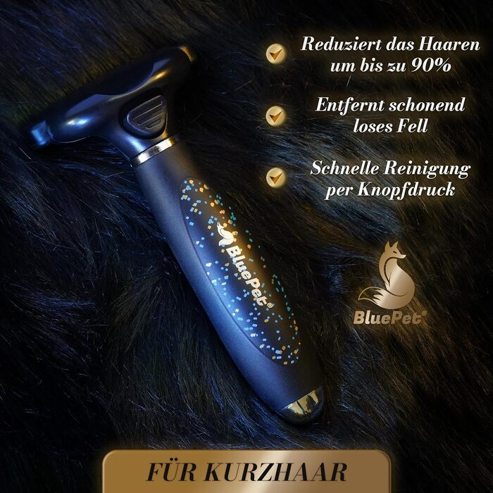 Бурштук для котів та собак з короткою шерстю BluePet - видаляє відмерле волосся та підшерсток. Розмір M (ширина гребеня 66 мм), Limited Edition 2.0