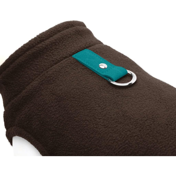 Тепла жилетка для маленьких собак Gooby, фліс, коричнево-бірюзовий, розмір L (обхват грудей ~47.6 см)