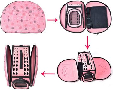 Транспортна переноска для собак та котів, рожева, середнього розміру. Зручна переноска для подорожей на відкритому повітрі. Дихаюча, комфортна переноска для тварин.