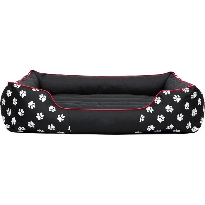 Крісло-ліжко для собак XL 110x90 см, чорне з лапами (L - 60x50 см)