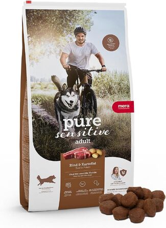 Беззерновий корм для собак MERA Pure Sensitive з яловичиною та картоплею, 12.5 кг