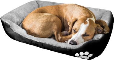 Крісло-ліжко для собак Lucky 60см - м'яке ліжко для собак та котів, чорне, миється