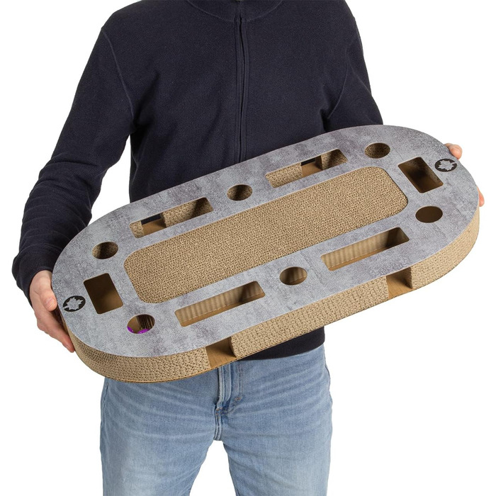 PlayPlate Katzenspielplatz - ігровий майданчик для котів CanadianCat, 65x35x5.8 см, з інтегрованою картонною поверхнею для дряпання, в бетоні, ігровий коврик