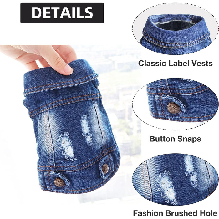 Комбінезон для собак та котів SILD Cool Vintag Washd Dnim Jack Jumpsuit, блакитний, 6 стилів, XS-XXL