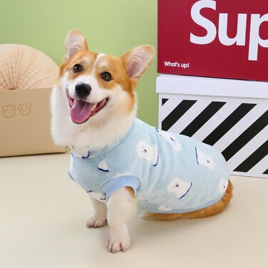 Теплий флісовий піджак для собак Zunea (4XL, блакитний) – коргі, такса, дрібні та середні породи