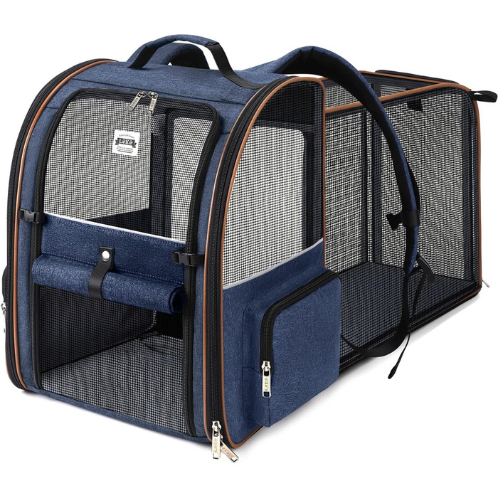 Рюкзак для кота Lekebobor XL, розширюваний, для подорожей, до 8,2 кг, блакитний