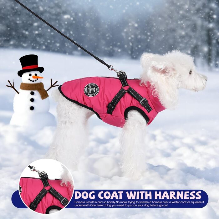 Зимня куртка для собак - водонепроникний теплий халат для маленьких, середніх та великих собак (зелений, 5XL, рожевий)