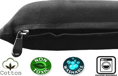 Лежанка для собак з Memory Foam, водонепроникний вкладиш, знімна наволочка - 2 розміри, 12 кольорів, чорний Canvas (середній, 34'X27'X3')