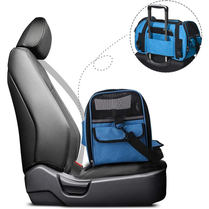 Переносна переноска для тварин Jespet, м'які стінки, для котів та цуценят, 17' x 9' x 11.5', блакитний