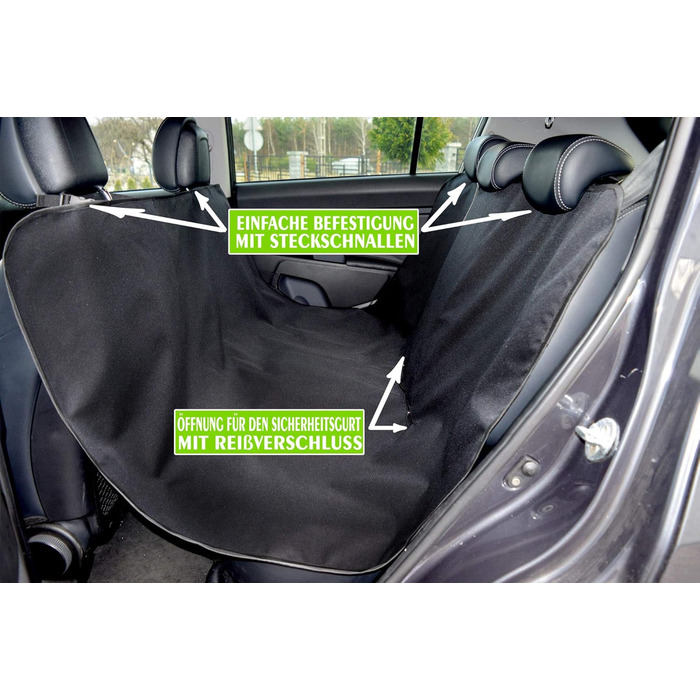 Водонепроникна захисна накидка на сидіння авто для собак та котів, 137x153 см, чорна