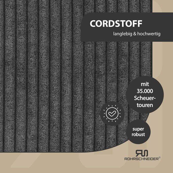 Кішка ліжко-лежанка на підвіконня з самонагрівальною підстилкою | З антиковзаючою основою | Зручне кішка ліжко з м'якого корду | Розмір 2 (90 x 29 см) | Темно-сірий колір | Зроблено в ЄС