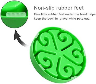 Миска для собак Slow Feeder, інтерактивна лабіринтова миска, запобігає швидкому поглинання їжі, проти блювоти, подовжує час їжі (світло-зелена)