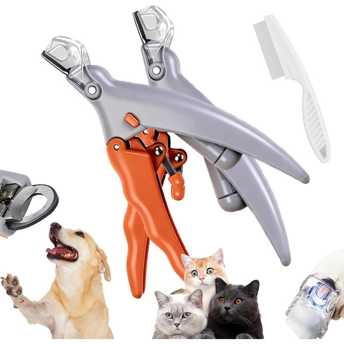 Професійний триммер для кігтів Pawthentic Krallenschneider з LED-підсвічуванням та лупою (2 шт.)