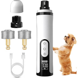 Електричний точило для собачих кігтів з LED-підсвічуванням, 3 швидкості, для цуценят та собак всіх розмірів