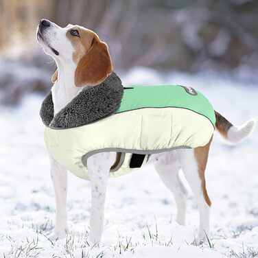 Petglad зимова водонепроникна куртка для собак з отвором для повідця, відбивна флісова тепла жилетка, регульована, для малих, середніх і великих порід