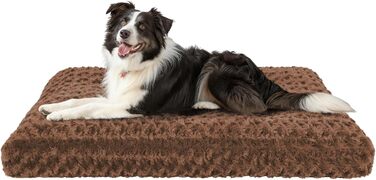 М'яке ортопедичне ліжко для собак великих порід Homaxy, 105x68x10 см, коричневе, з неслизьким дном