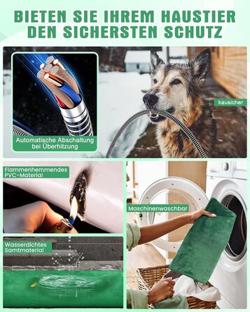 Електричне грілка для тварин на вулицю, вологостійке, з авторегулюванням температури, стійке до укусів, 40*50 см, зелений