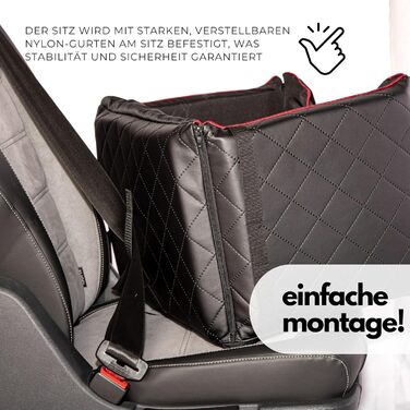 Автомобільний лежак для собак Golden Dog M - 52x44x33 см, чорний, з кріпленням ISOFIX, водонепроникний, з підкладкою