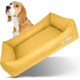 Крісло-лежанка для собак великої породи, жовтого кольору, 115 x 85 см, м'яке, знімний чохол, для комфортного відпочинку