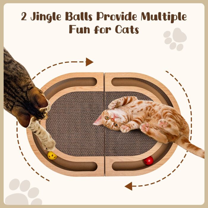 Nobleza Драбина-кіготь для котів велика 2-в-1, розкладна з іграшкою-м'ячиком та котячою м'ятою - високоякісна XXL драбина-кіготь для кількох котів, 60x40 см