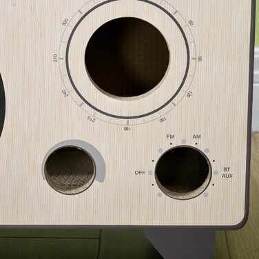 Радіоподібний кігтеточильний комплекс для котів PawHut з котячою м'ятою, 2-в-1 дім з гофрокартону, 57 x 24,5 x 39 см