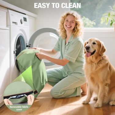 Надувне ліжко для собак Lekereise Outdoor, 126x66x12 см, водонепроникне, для середніх та маленьких собак, знімний чохол, для відпочинку в подорожах та на вулиці (зелене, XL)