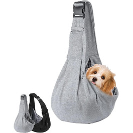 Сумка-слінг для тварин, переноска для котів та собак, зручна переноска на плечі (сірий)
