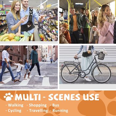 Трапельник для собак та котів, чорний, з регульованим ремінцем, для тварин до 5 кг, принт 'Лапи та кістки'