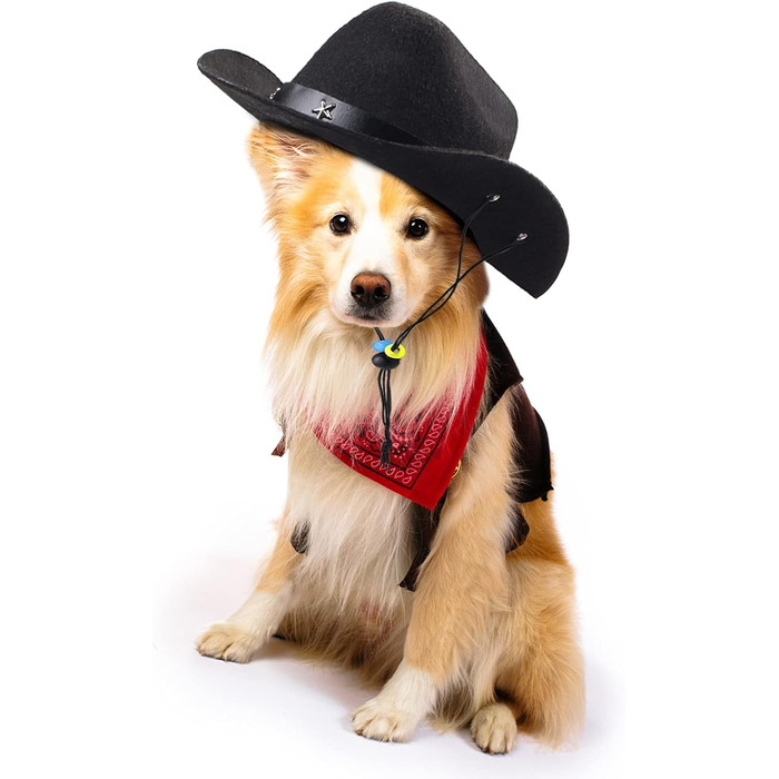 Костюм ковбоя для собак та котів Yewong, 2 шт, чорний