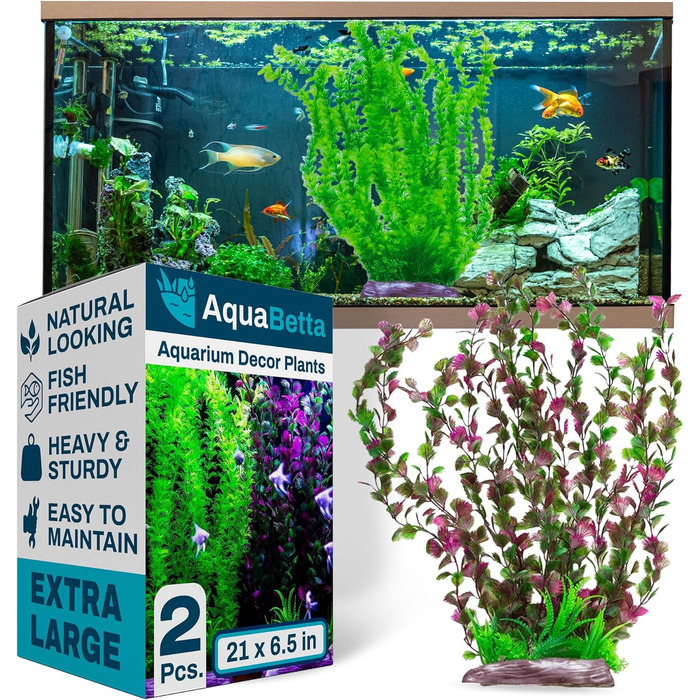 Декорації для акваріума Aquabetta: великі пластикові рослини, штучні риби, аксолотлі та черепахи. Реалістичні декорації для акваріума