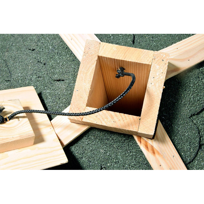 Кормушка для птахів Dobar® 44256e - дерев'яна годівниця для птахів з бітумним дахом, годівниця-вілла на ланцюжку, для саду/тераси/балкону, 39 x 39 x 30 см, зелений прямокутник