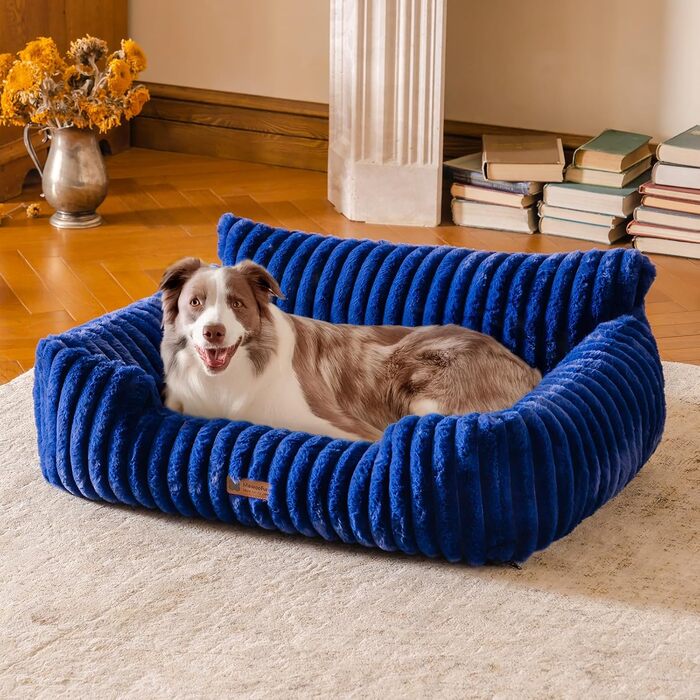 М'яке ліжко для котів та собак MEWOOFUN - зручне лежак для котів та маленьких собак, заспокійливе ліжко (Морська хвиля, 91x72x30 см)