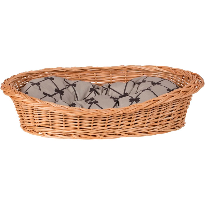 Корзина для тварин з ротангу, 40x30 см, бежева - ліжко для собак та котів