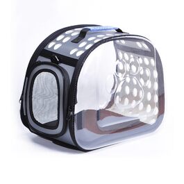 Транспортна переноска для собак та котів, складана, з сіткою, для подорожей, сірого кольору, розмір Small