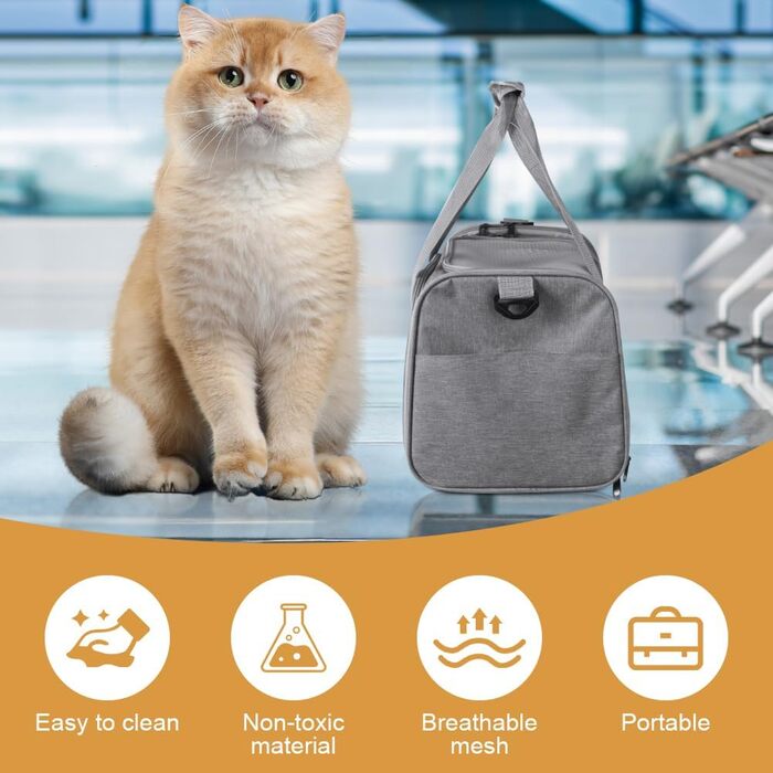 Складана переносна сумка-бокс для собак та котів VSSHE, 15 кг, сіра