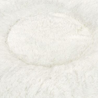 Крісло-лежанка для собак Zooplus Flocke | з в'язкоеластичними кульками | м'яке та зручне | гніздечко для собак | з блискавкою, можна прати | білий колір (діаметр: 90см x висота: 20см)