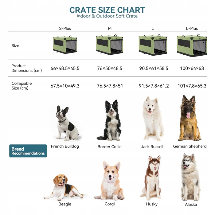 Складаний переноска-транспортер для собак PETSFIT, зелений, розмір L
