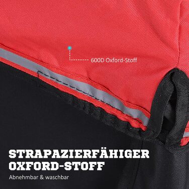 Причіп для велосипеда HOMCOM – вантажний причіп для дітей (червоний+чорний)