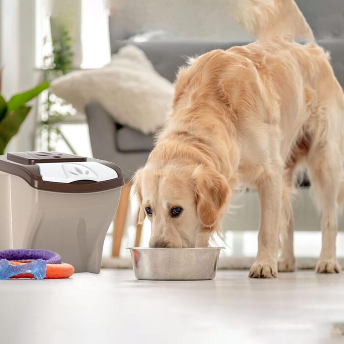 Контейнер для сухого корму Sicignano для собак та котів, 20 л, 10 кг, з кришкою, гігієнічний, компактний, стекується