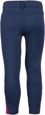 Дитячі штани для верхової їзди Kinder Reithose Comfy HKM | Легінси для верхової їзди з силіконовими колінами та двома кишенями | Cranberry та темно-синій | Розміри 104-110