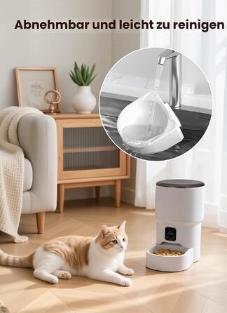 Розумний автоматичний годувач для котів та собак Gugxiom 6L з WiFi, керування через додаток, подвійне живлення, одна миска