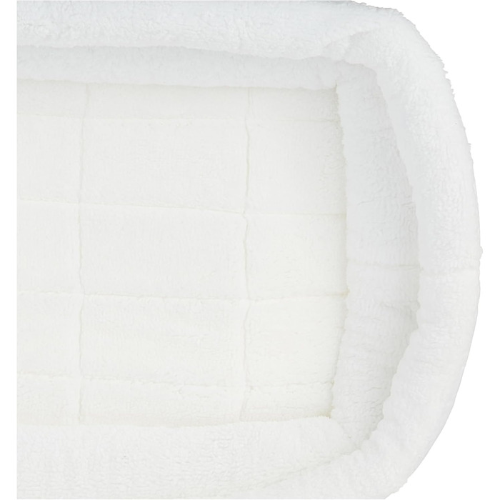 Кімната для домашніх тварин Midwest Homes for Pets QuietTime, велика, з подвійним бордюром, біла плюшева матрац, машинне прання, безпечне місце з еластичними стрічками, 76 см, 82 x 10 x 51 см